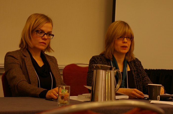 Джозефина Лундблад и Лора Клайн на Конференции Американской ассоциации преподавателей славянских и восточноевропейских языков