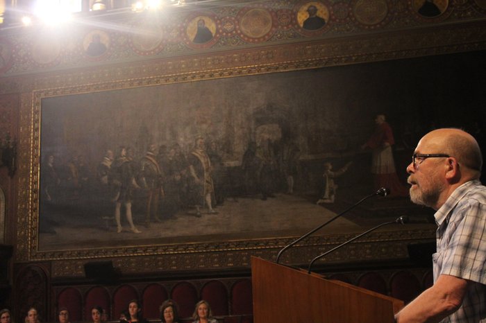 Валерий Есипов выступает в Барселоне (конференция русистов, июнь 2018 г.) 
